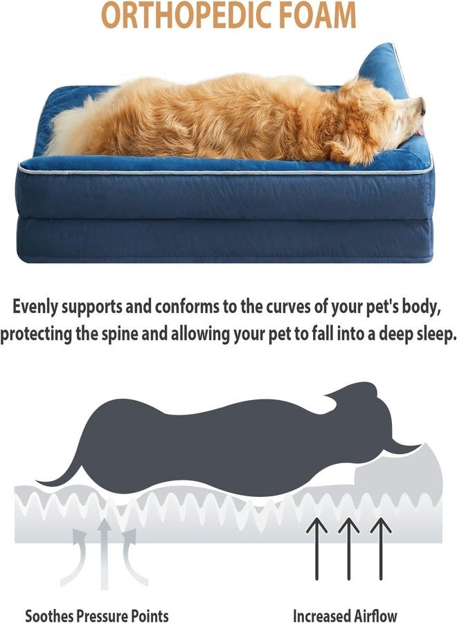 gorgeous Dog Beds Memory Foam Orthopadic XL Bed Waterproof Layer for Labrador, Bulldog, Retriever, Poodle, Large Breed Dogbed 42X30X4 Bed,Blue - Image 3